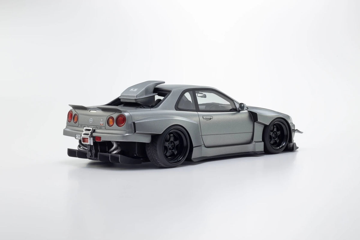 Kyosho Samurai 1/18 Nissan Skyline GT-R R34 Khyzyl Saleem (Gray) - Oct End Release