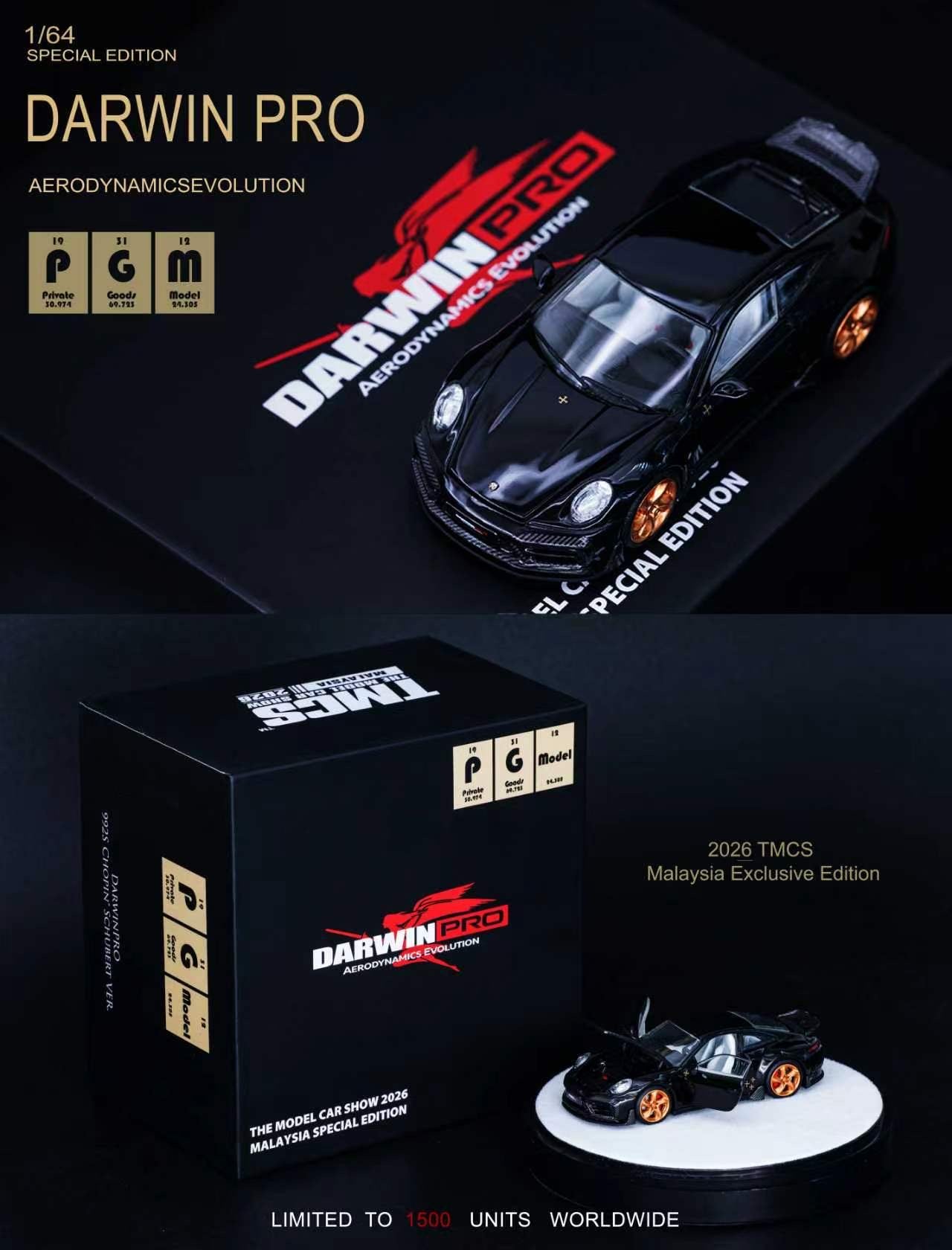 PGM 1/64 Porsche 911 (992S) Chopin Darwin Pro - Malaysia Special Edition 2026