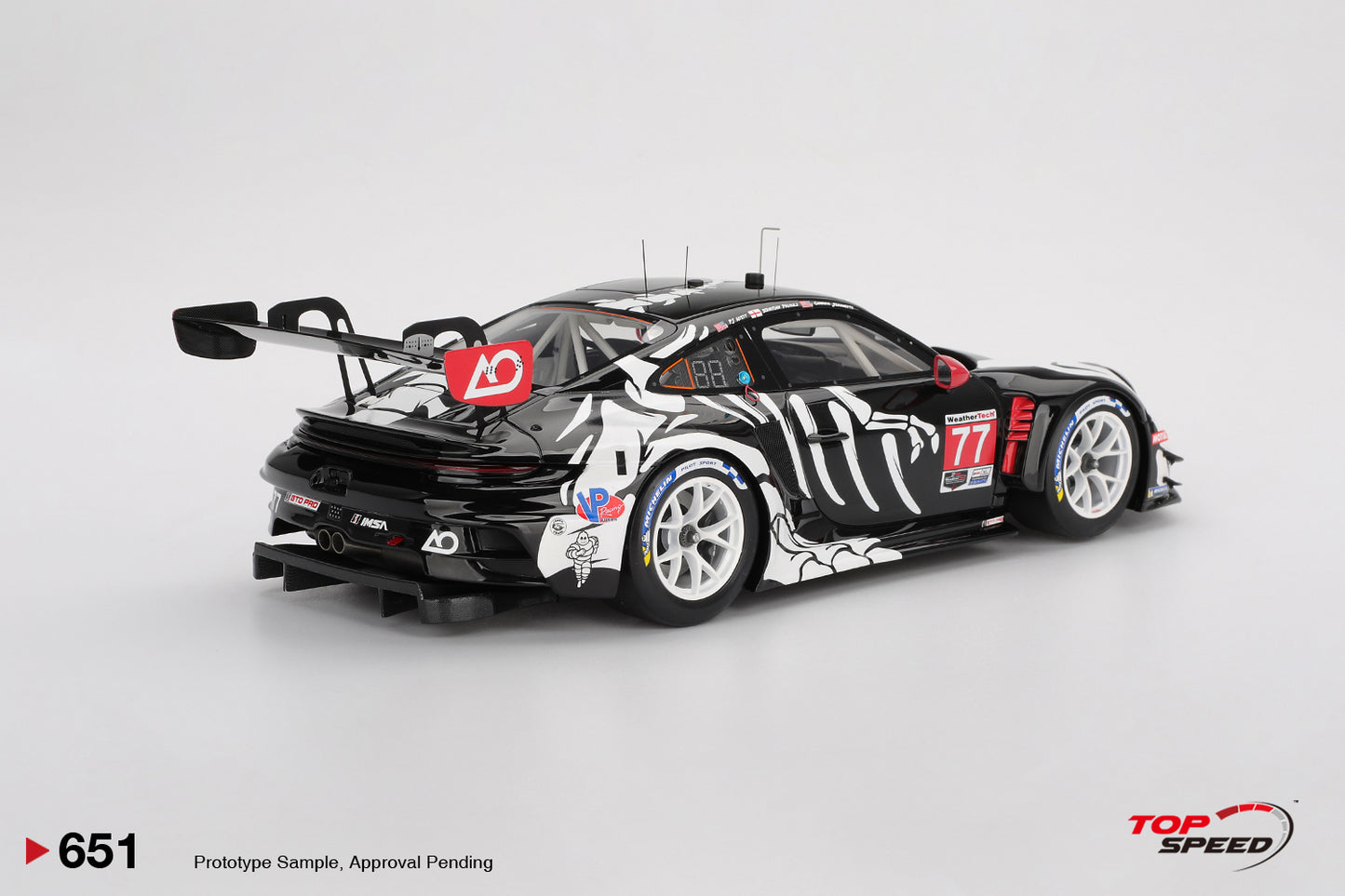 TopSpeed 1/18 Porsche 911 GT3 R #77 AO Racing 2025 IMSA Petit Le Mans