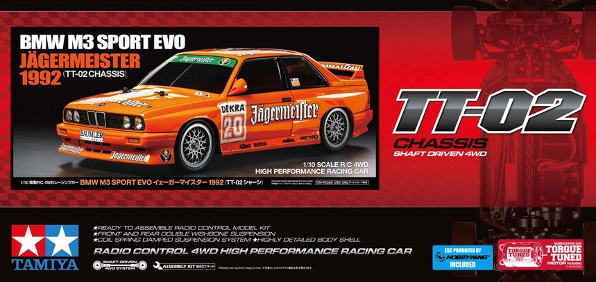 Tamiya 1/10 RC BMW M3 Sport Evo 1992 Jagermeister (TT-02)