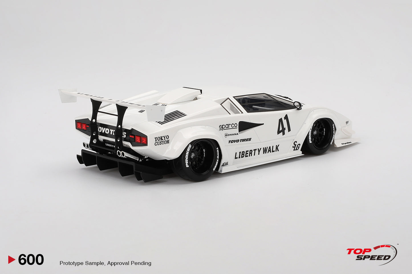 TopSpeed 1/18 Lamborghini Countach LB-WORKS White 2024 Tokyo Auto Salon