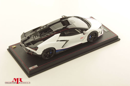 MR Collection 1/18 Lamborghini Revuelto NA63 (Bianco Sideralis w/Livery Rosso Mars)