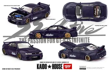 Kaido House x Mini GT 1/64 Nissan Skyline GT-R (R33) Active Carbon R V2