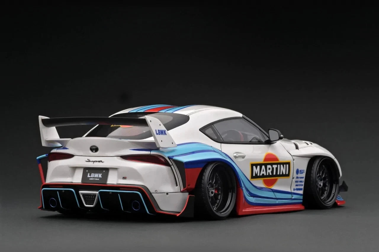 IG2654 LB-WORKS Toyota Supra (A90) White/Blue/Red 1/18 Ignition Model