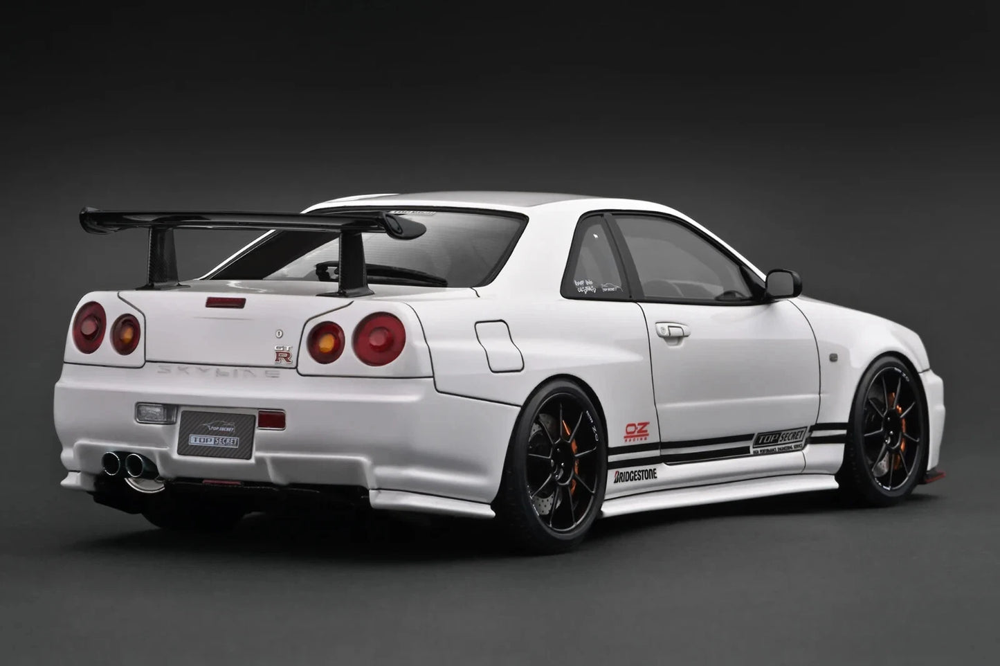 IG3642 TOP SECRET Nissan Skyline 34GT-R (BNR34) White 1/18 Ignition Model