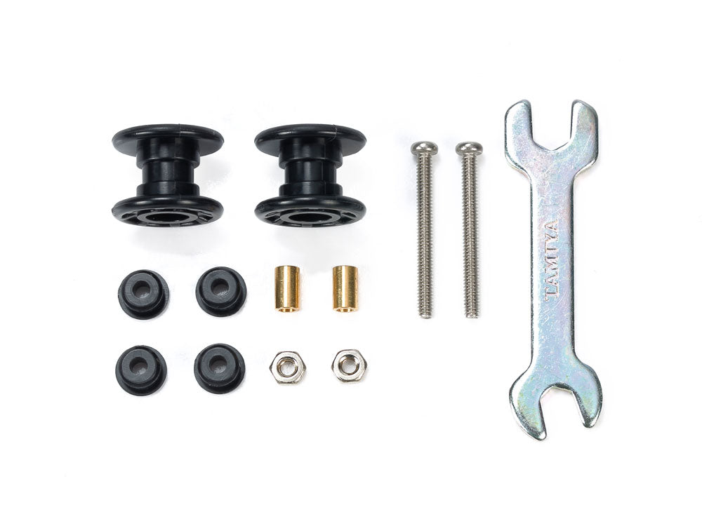 Tamiya Low Friction Plastic Double Rollers (Black 13-13mm)