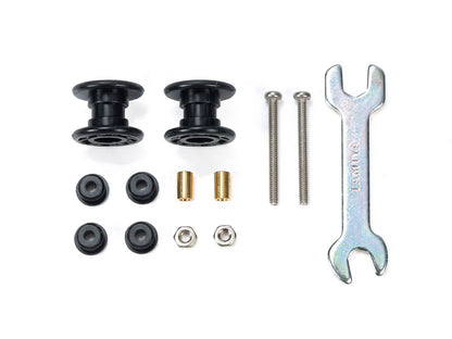 Tamiya Low Friction Plastic Double Rollers (Black 13-13mm)