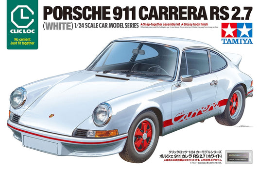 Tamiya 1/24 Porsche 911 Carrera RS 2.7 (White) CLIC LOC Model Kit (NO PAINT/NO GLUE) - (PRE-ORDER)