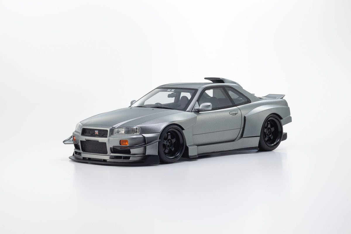 Kyosho Samurai 1/18 Nissan Skyline GT-R R34 Khyzyl Saleem (Gray) - Oct End Release