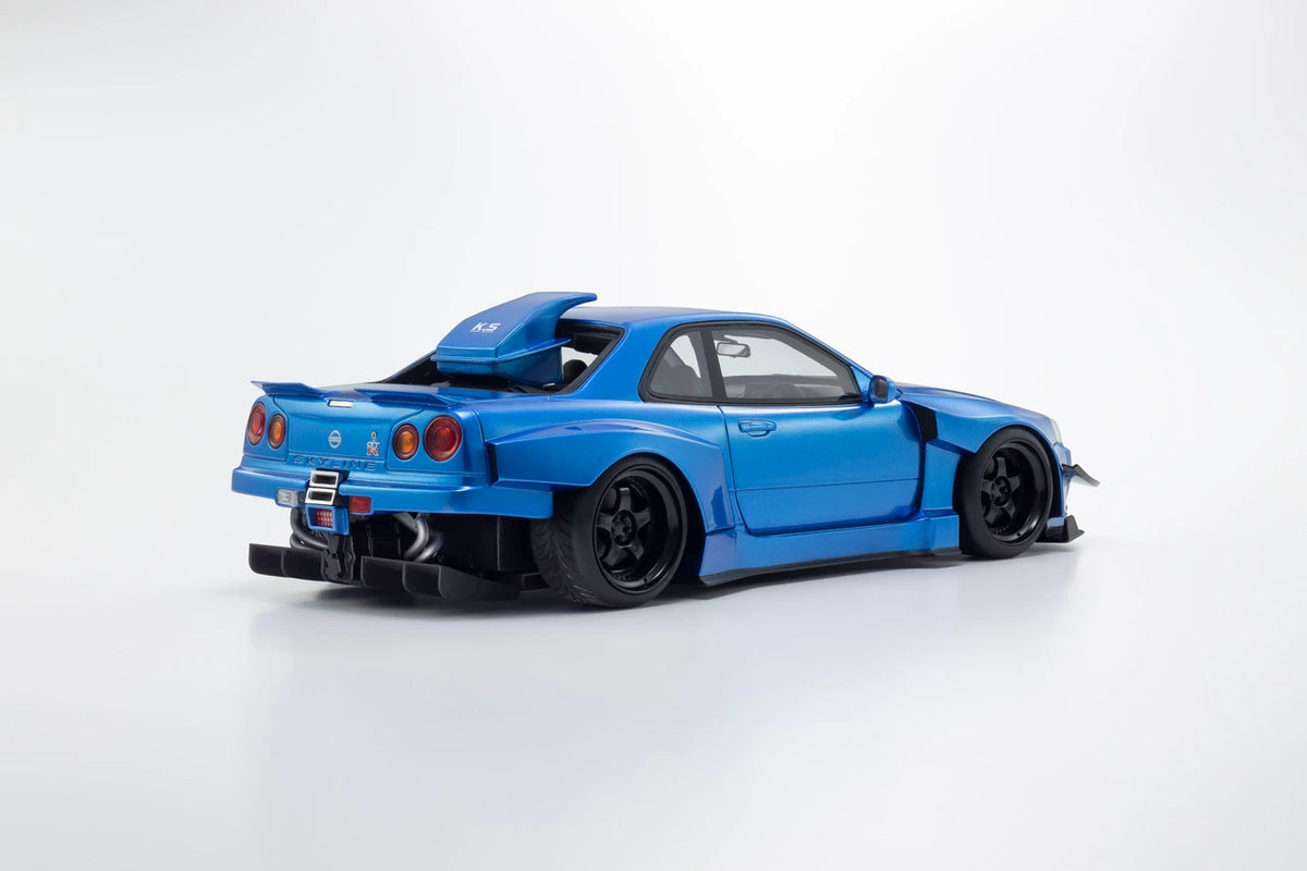 Kyosho Samurai 1/18 Nissan Skyline GT-R R34 Khyzyl Saleem (Blue) - Oct End Release
