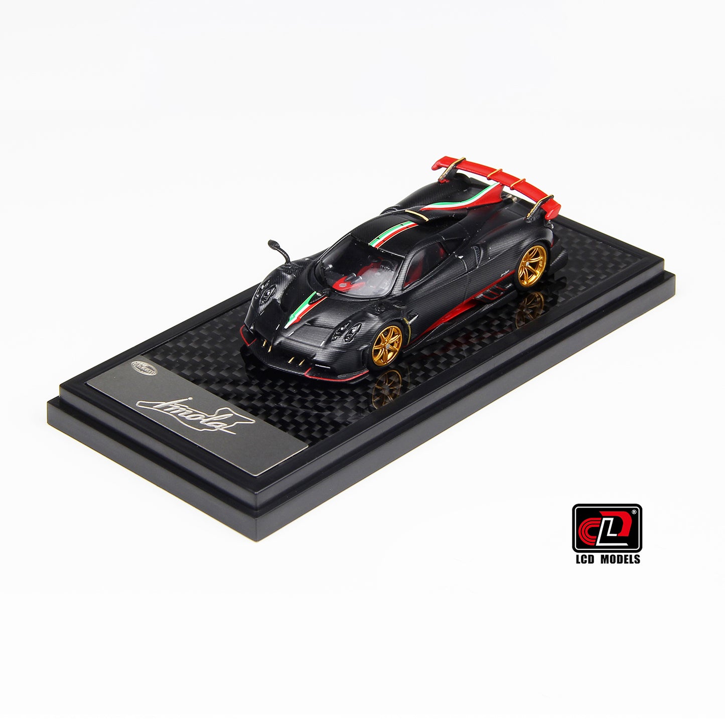 LCD 1/64 Pagani Imola (Matte Black Carbon w/Italian Flag)