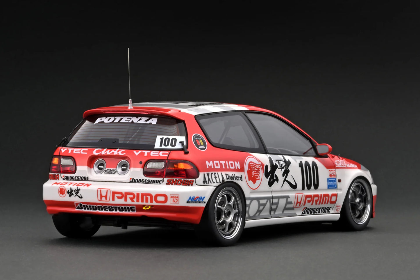 IG3353 出光 MOTION 無限  Honda CIVIC (#100) 1993 JTC EG6 1/18 Ignition Model