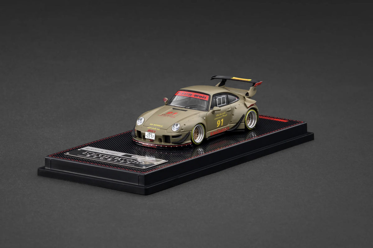 IG3873 Porsche RWB 993 Matte Green 1/64 Ignition Model