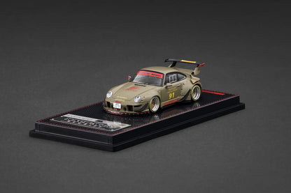 IG3873 Porsche RWB 993 Matte Green 1/64 Ignition Model