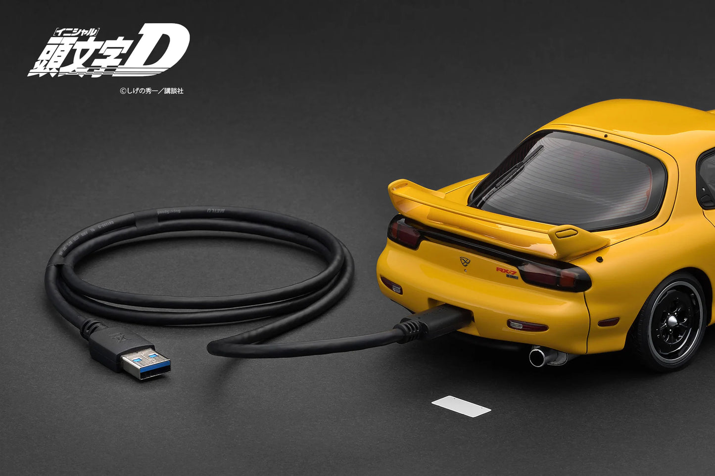 IG3940 INITIAL D Mazda RX-7 Mazda Speed A-spec (FD3S) Yellow - Sound/LED Ver. 1/18 Ignition Model