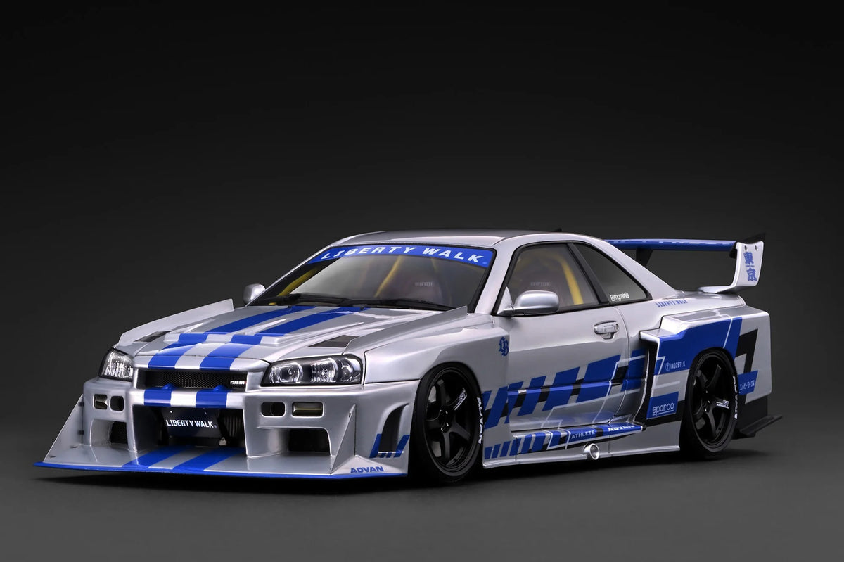 IG4136 Nissan LB-ER34 Super Silhouette Skyline GT-R (Silver) 1/18 Ignition Model - (PRE-ORDER)