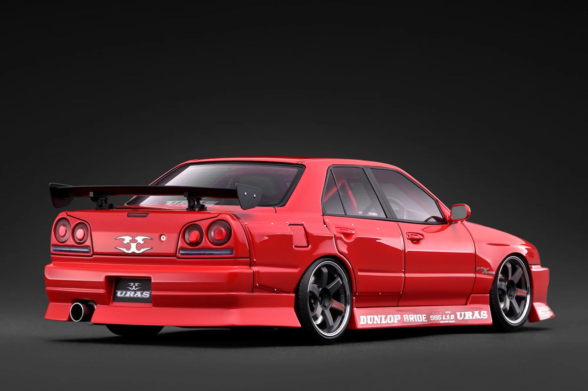 IG4198 URAS Nissan Skyline ER34 Red Metallic 1/18 Ignition Model (PRE-ORDER)