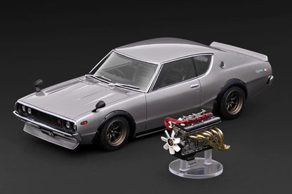 IG4254 Nissan Skyline 2000 GT-R (KPGC110) Silver w/Engine 1/18 Ignition Model (PRE-ORDER)