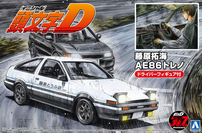 Aoshima 1/24 Initial D Fujiwara Takumi AE86 Trueno Project D Ver. w/Figure