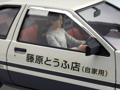 Aoshima 1/24 Initial D Fujiwara Takumi AE86 Trueno Project D Ver. w/Figure