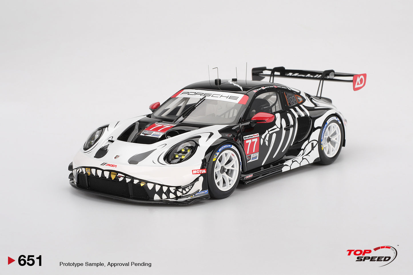 TopSpeed 1/18 Porsche 911 GT3 R #77 AO Racing 2025 IMSA Petit Le Mans