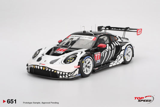 TopSpeed 1/18 Porsche 911 GT3 R #77 AO Racing 2025 IMSA Petit Le Mans