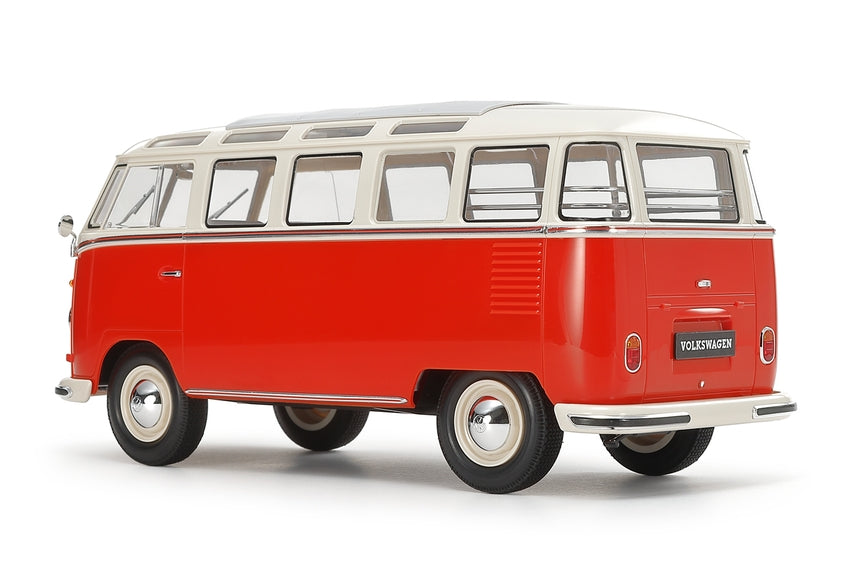 Tamiya 1/24 Volkswagen Type 2 (T1) Red/White - CLIC LOC Model Kit (NO PAINT/NO GLUE) - Nov Arrival