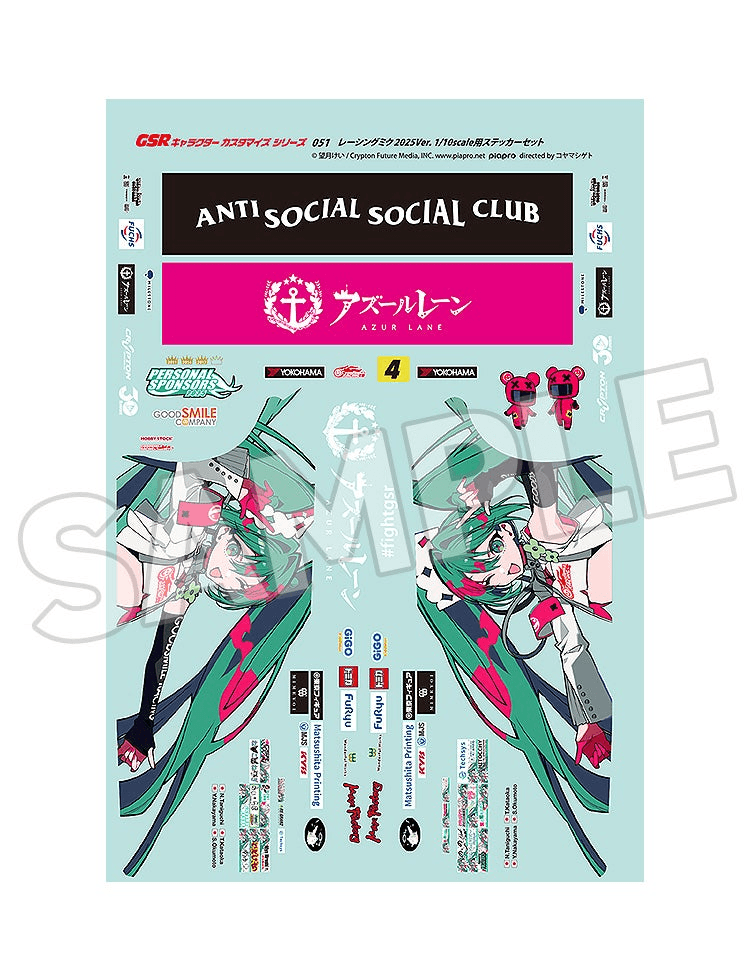 GSC R/C 1/10 Racing Miku 2025 Sticker Sheet