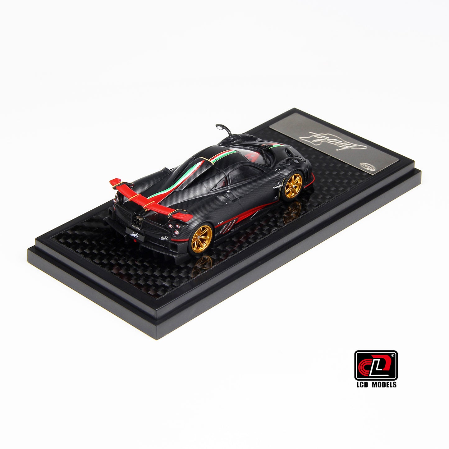 LCD 1/64 Pagani Imola (Matte Black Carbon w/Italian Flag)
