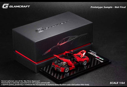 Glamcraft 1/64 Ferrari LaFerrari - Red (Fully Opening Diecast) PRE-ORDER