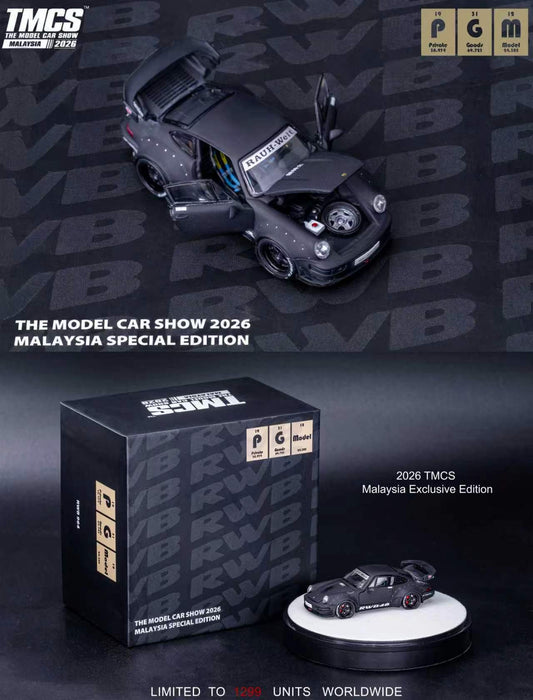 PGM 1/64 Porsche 911 (964) RWB Black - Malaysia Special Edition 2026