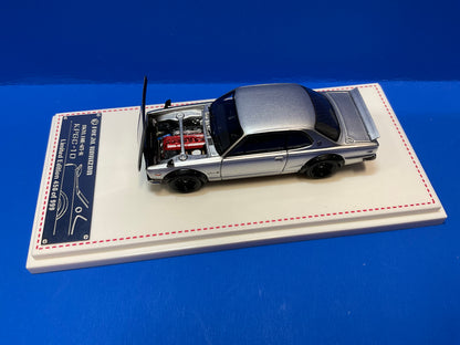 Focal Horizon 1/64 Nissan GT-R KPGC10 (Silver) Opening Hood