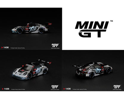 Mini GT 1/64 Porsche 911 GT3 R (992) #77 AO Racing “Skeleton Rexy” 2026 IMSA Petit Le Mans (Glow in the Dark) Limited Edition - (PRE-ORDER)