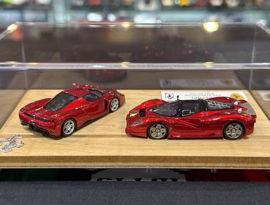 DMH 1/64 Ferrari Enzo (Red Metallic) Ferrari P4/5 Pininfarina Display Set