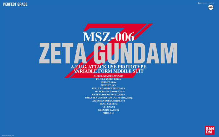 PG 1/60 MSZ-006 Zeta Gundam