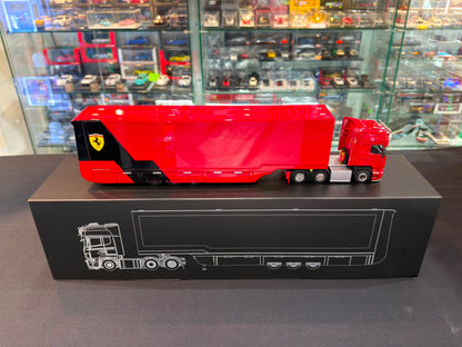 Henson & Heaven 1/64 SCANIA Ferrari Race Gullwing Trailer (Opening Diecast)