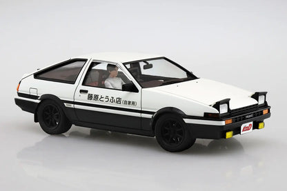 Aoshima 1/24 Initial D Fujiwara Takumi AE86 Trueno Project D Ver. w/Figure