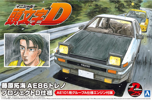 Aoshima 1/24 Initial D Toyota Fujiwara Takumi AE86 Trueno Project-D Ver.