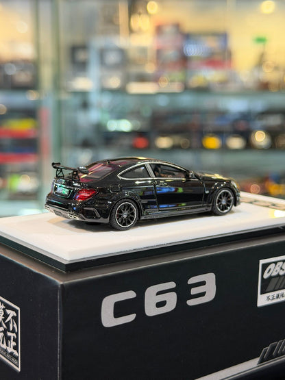 SAM 1/64 Mercedes-Benz C63 W204 AMG Black Series (Obsidian Black)