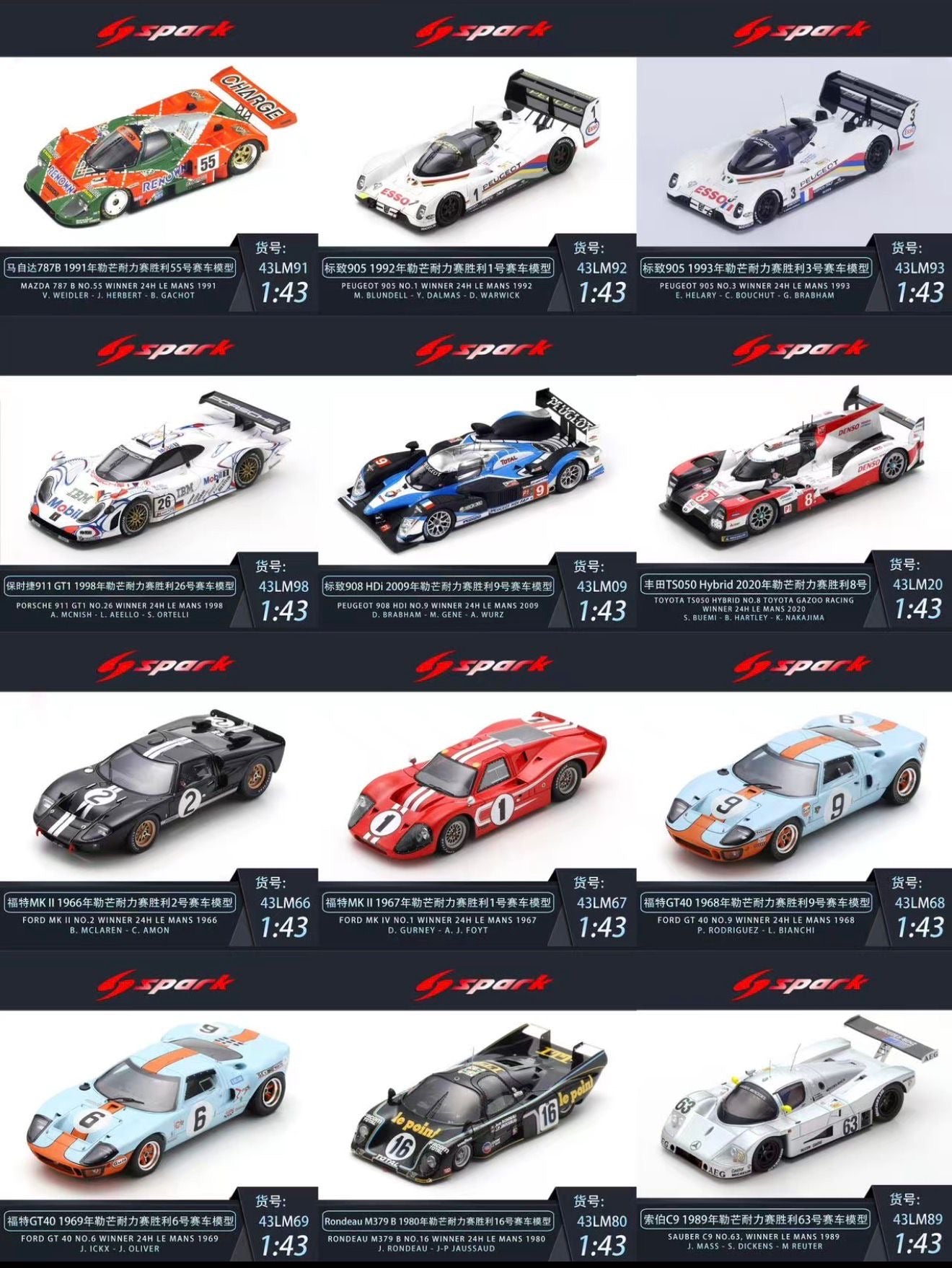 LeMans Winner Cars Collection (Pre-order)