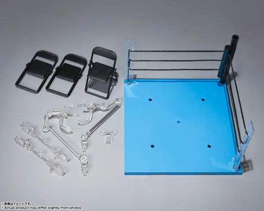 S.H.Figuarts Stage Effect Act Ring Corner (Neutral Corner) Pipe and Folding Chair Set
