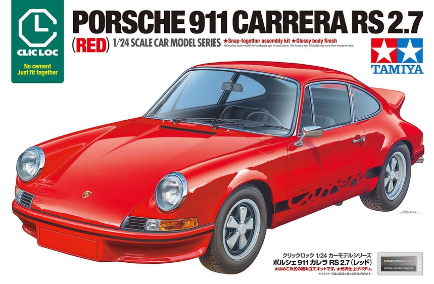 Tamiya 1/24 Porsche 911 Carrera RS 2.7 (Red) CLIC LOC Model Kit (NO PAINT/NO GLUE) - (PRE-ORDER)