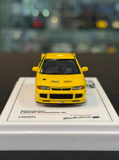 WHELART 1/64 Mitsubishi Lancer Evolution III (Yellow) Light Up Model