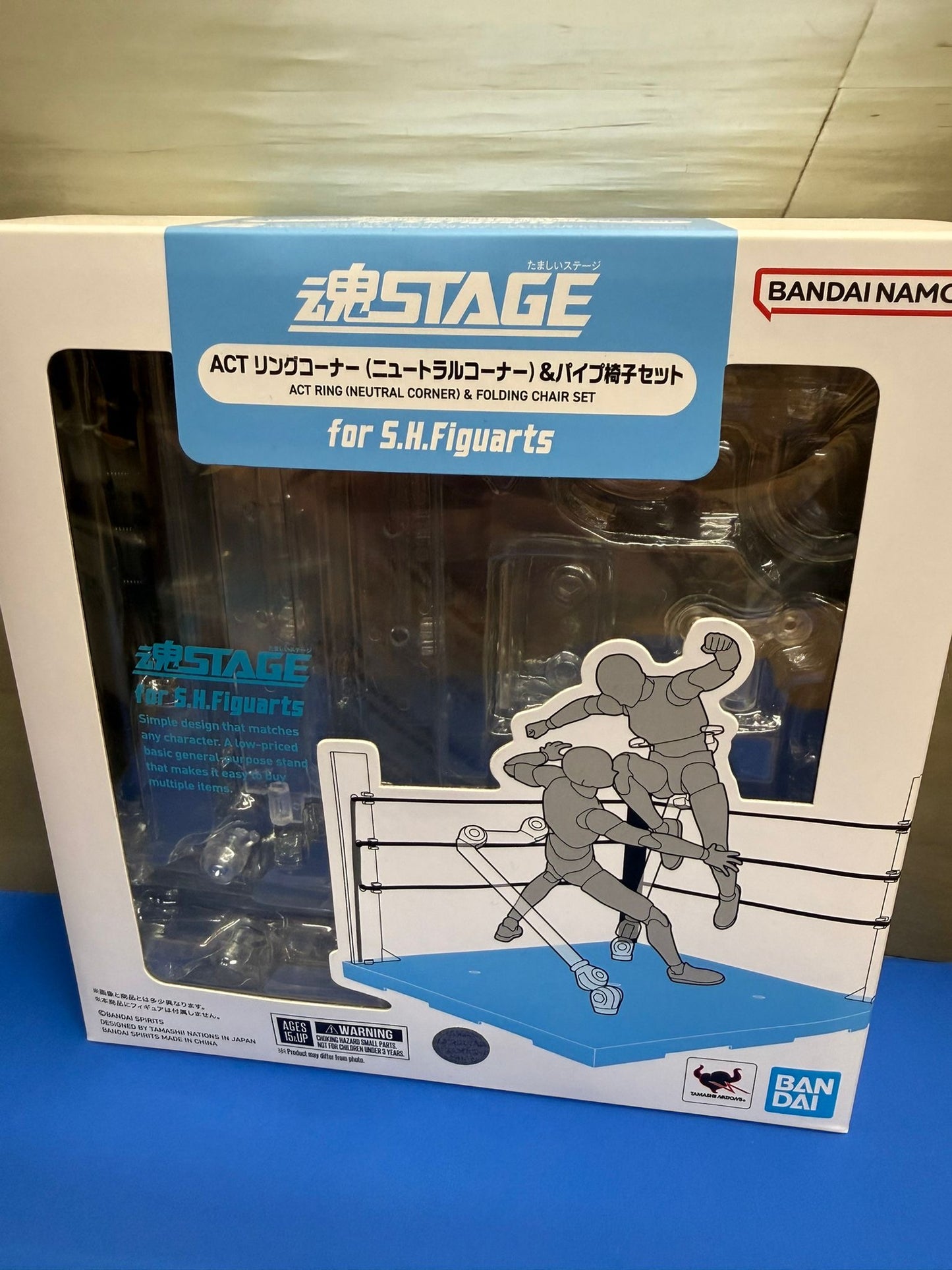 S.H.Figuarts Stage Effect Act Ring Corner (Neutral Corner) Pipe and Folding Chair Set