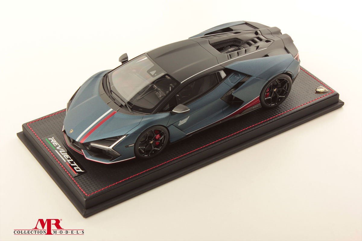 MR Collection 1/18 Lamborghini Revuelto NA63 (Blu Marinus w/Livery Bianco Monocerus)