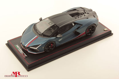 MR Collection 1/18 Lamborghini Revuelto NA63 (Blu Marinus w/Livery Bianco Monocerus)