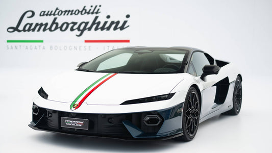 MR Collection 1/18 Lamborghini Temerario (Bianco Monocerus/Blu Marinus w/Italian Stripe) PRE-ORDER
