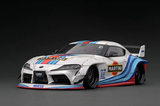 IG2654 LB-WORKS Toyota Supra (A90) White/Blue/Red 1/18 Ignition Model