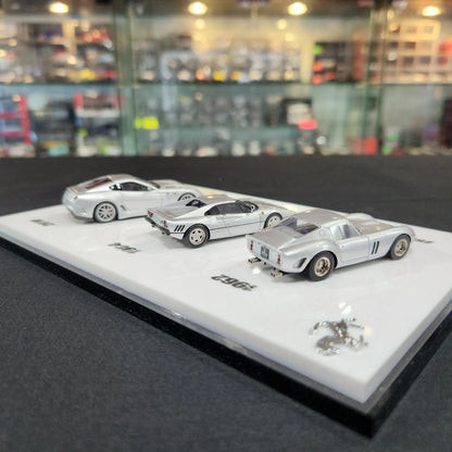 DMY 1/64 Ferrari 250GTO/288GTO/599GTO (Silver) Trilogy Set