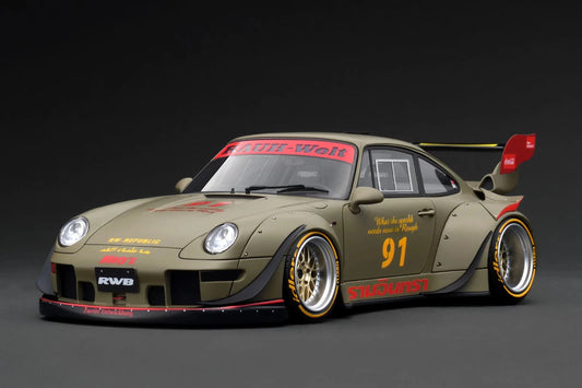 IG3626 Porsche RWB 993 Khaki 1/18 Ignition Model